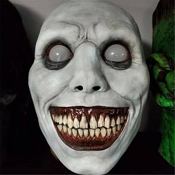 Horror Halloween Mask, Scary Masquerade Mask, Smiling Demon Clown Cosplay