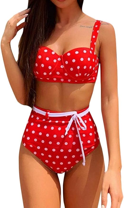 Yhgpom Bikini Donna Vita Alta Due Pezzi Costume da Bagno Intero Sexy