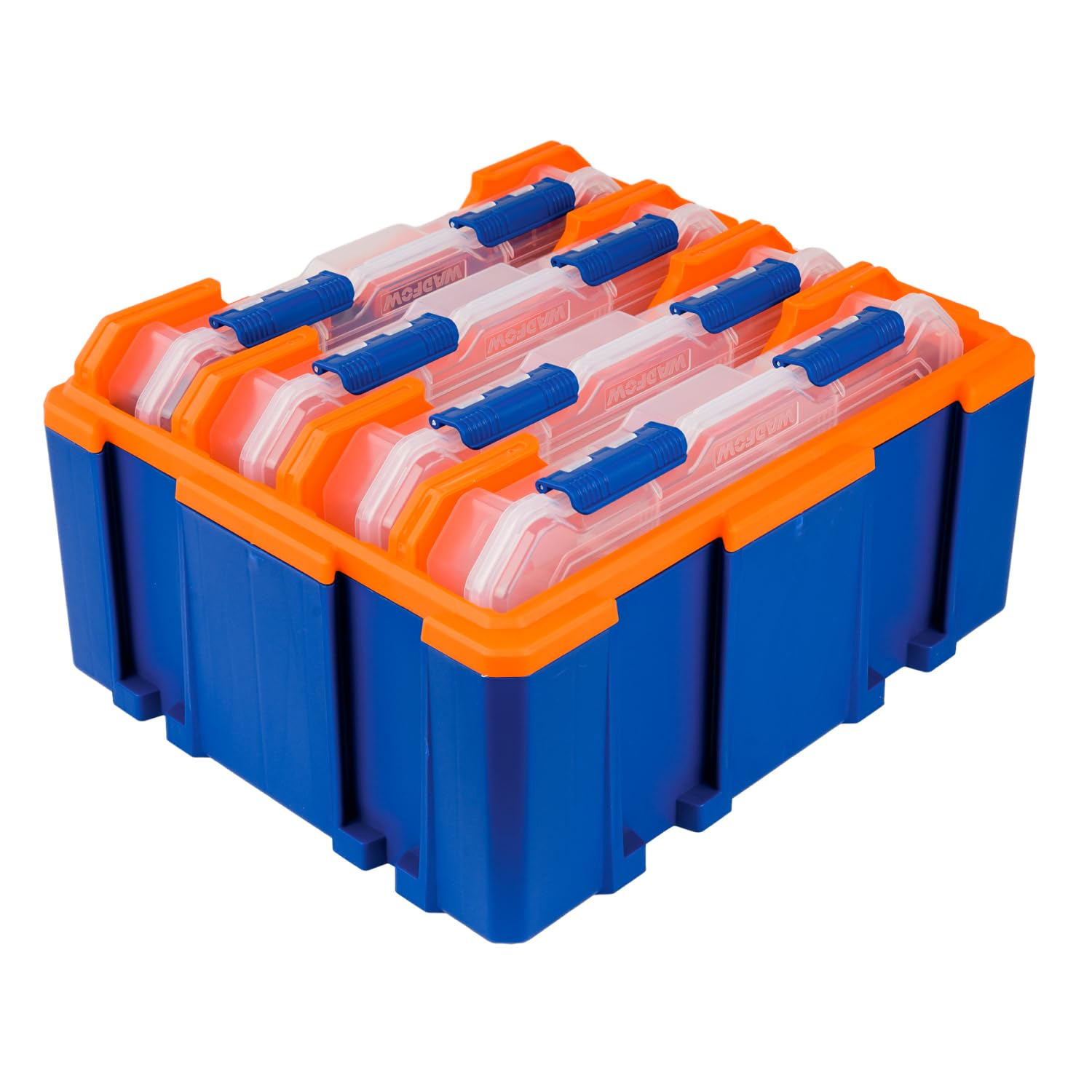 Brigros - Cassettiera Modulare 4 Cassetti Trasparenti, 38x18.2x32 CM, Porta Oggetti In Plastica, Impermeabile, Con Ruote, Per Garage O Officina