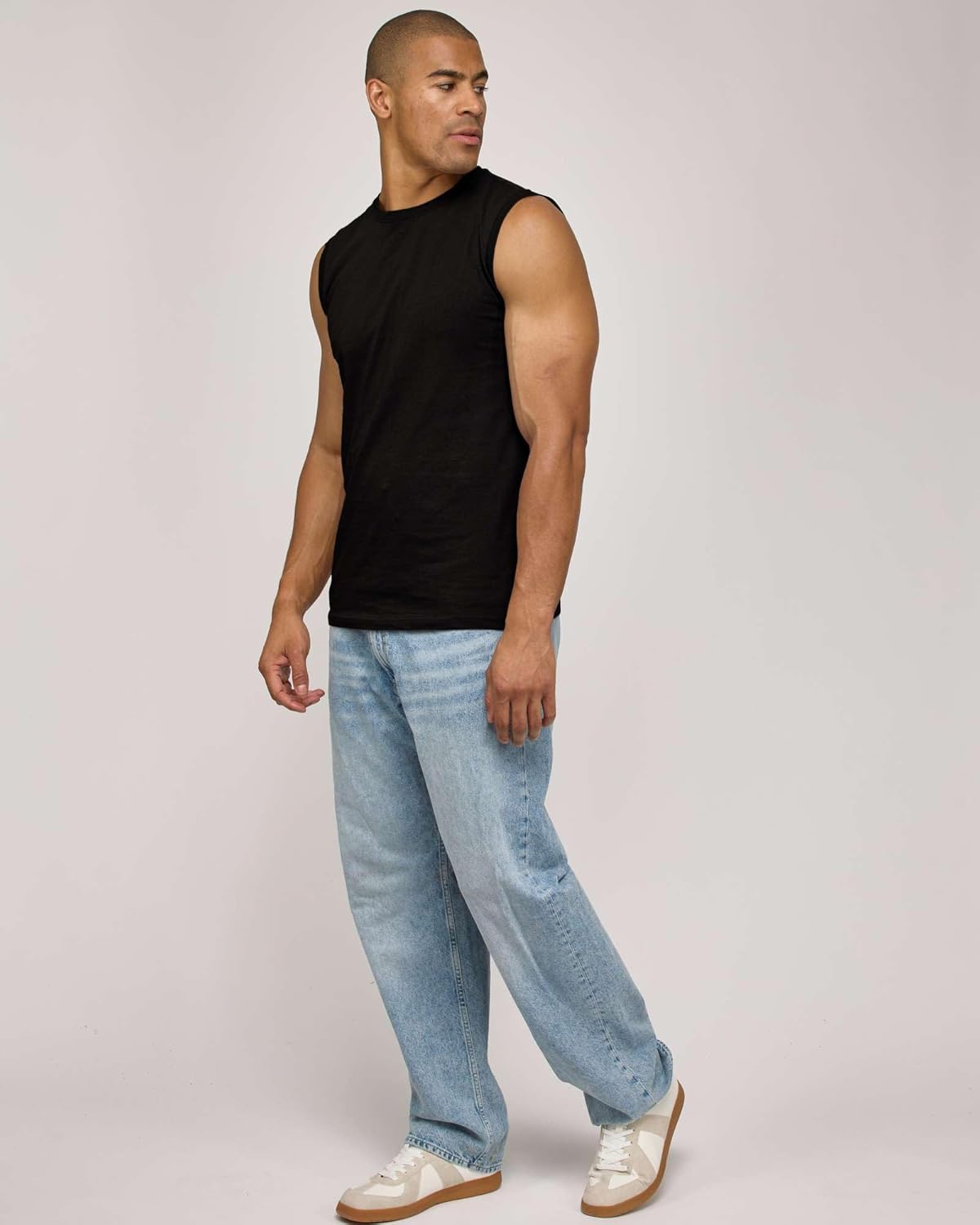 Real Essentials 5 Pack: Men's Cotton Sleeveless Crewneck Tank Top Casual Shirts Tees (Big & Tall Available) - Image 3