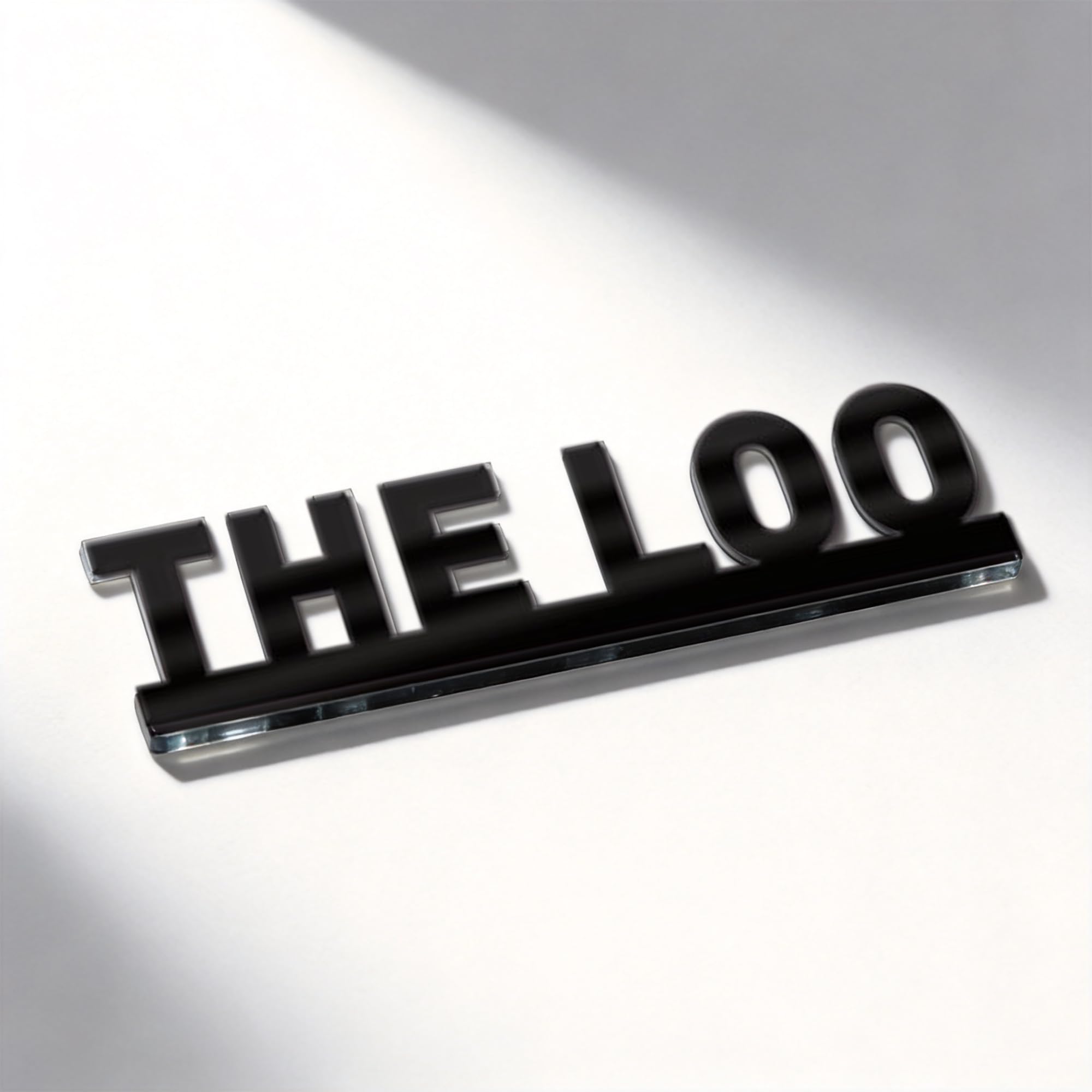 1 Black Acrylic THE LOO Sign for Bathroom Door