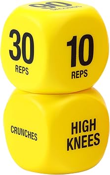 Workout Dice for Men,1-Pair Exercise Dice Game Workout Equipment - Funny Strength Training Equipment for Women Teens Squats Push Up Sports Outdoor Home Office Travel