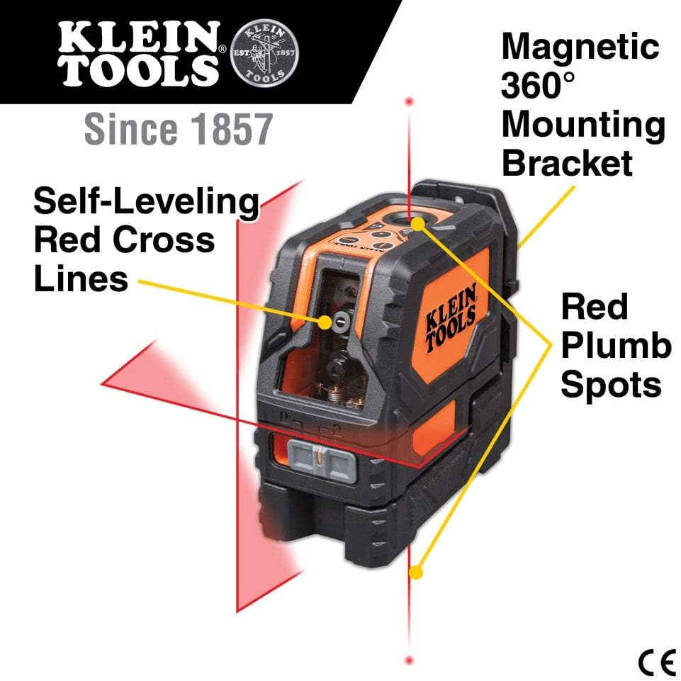 Klein Tools 93LCLS Laser Level, Self Leveling, Cross Line Level with Plumb Spot and Magnetic Mounting Clamp : Everything Else