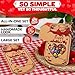 50 DIY Mason Jar Cards for Treats – All-in-One Valentines Day Exchange Cards Set with 50 Treat Bags and 50 Adhesive Strips, Kraft Paper 5.9×3.5