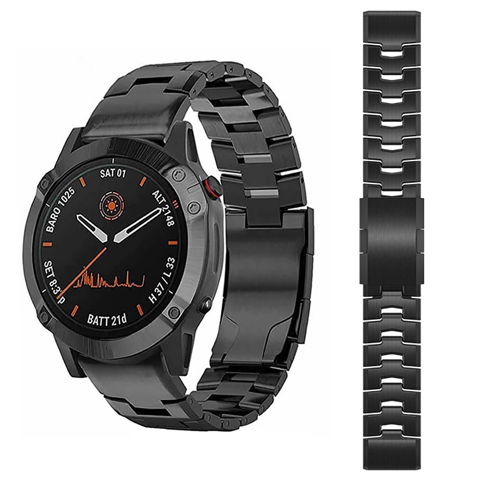 Amazon.co.jp: QuickFit 22mm 超軽量 チタンスチール 交換バンド For 