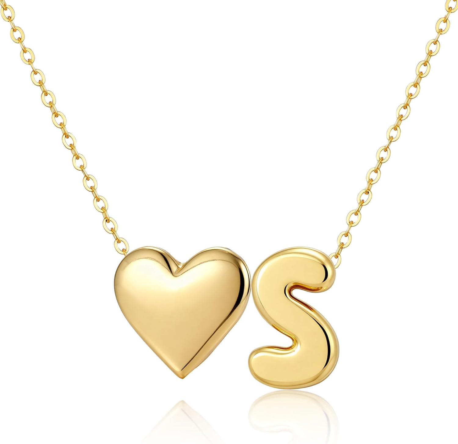 Initial Necklace for Women Teen - 14K Gold Plated A-Z Heart Initial Necklaces for Women Tiny Heart Necklace Jewelry for Wome Birthday Personalized Valentine's Day Gifts Trend Stocking Stuffers for Teen - Image 5