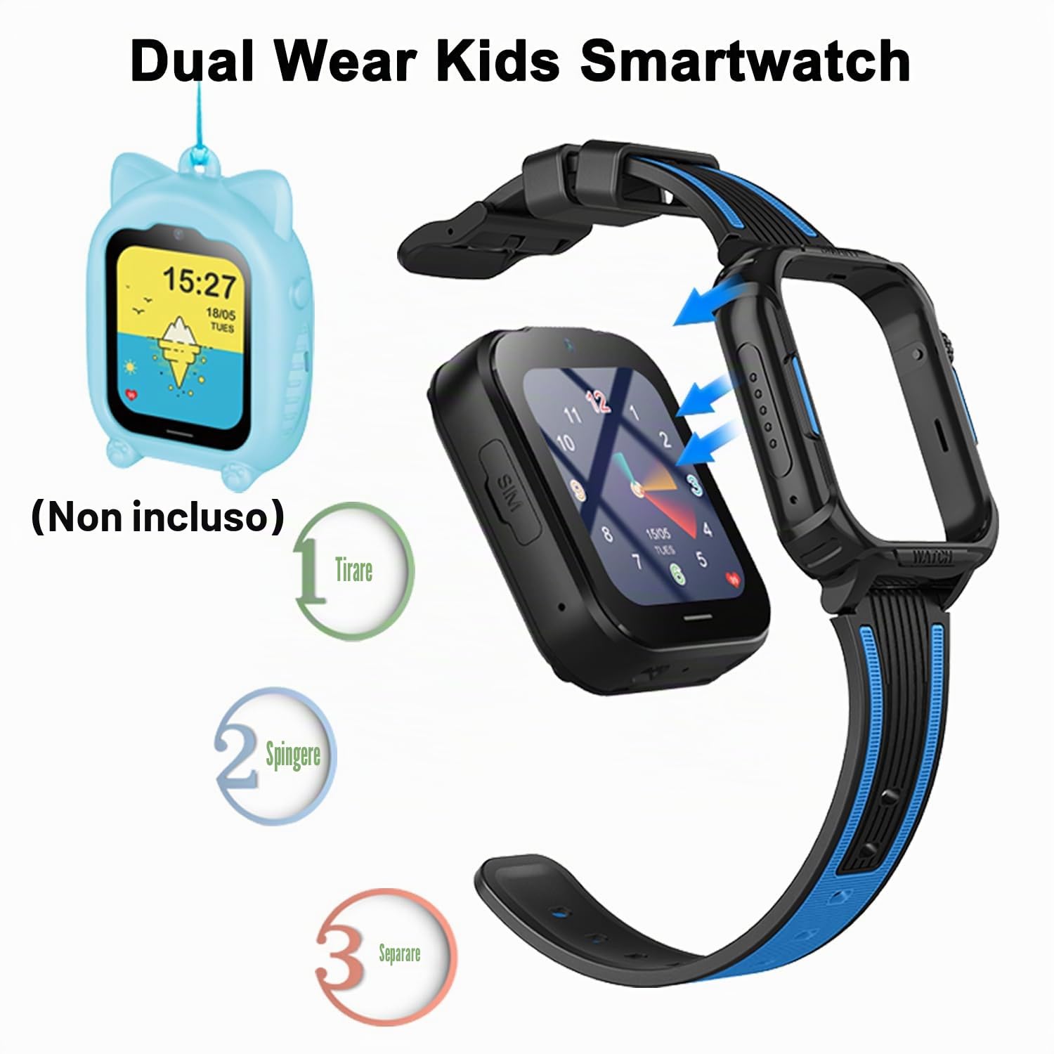 Smartwatch Bambini GPS 4G Orologio Telefono per Bambini con SOS Chat Video Fotocamera modalità Scolastiche Smartwatch per Bambino 5-16 Anni