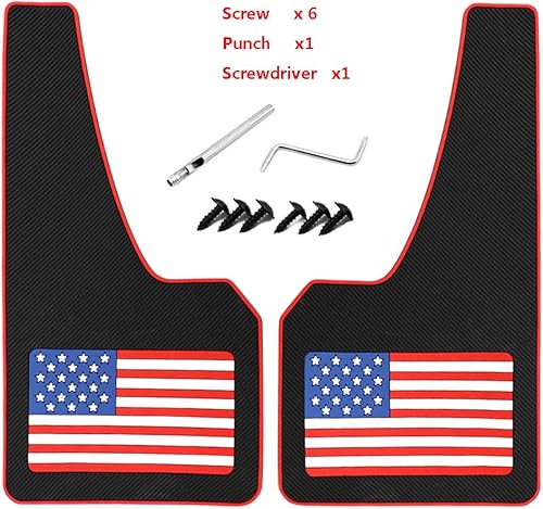 Miniatura 2 de YUNM Guardabarros universales de goma para coche, guardabarros de goma para deportes universales, guardabarros delanteros o traseros (bandera de