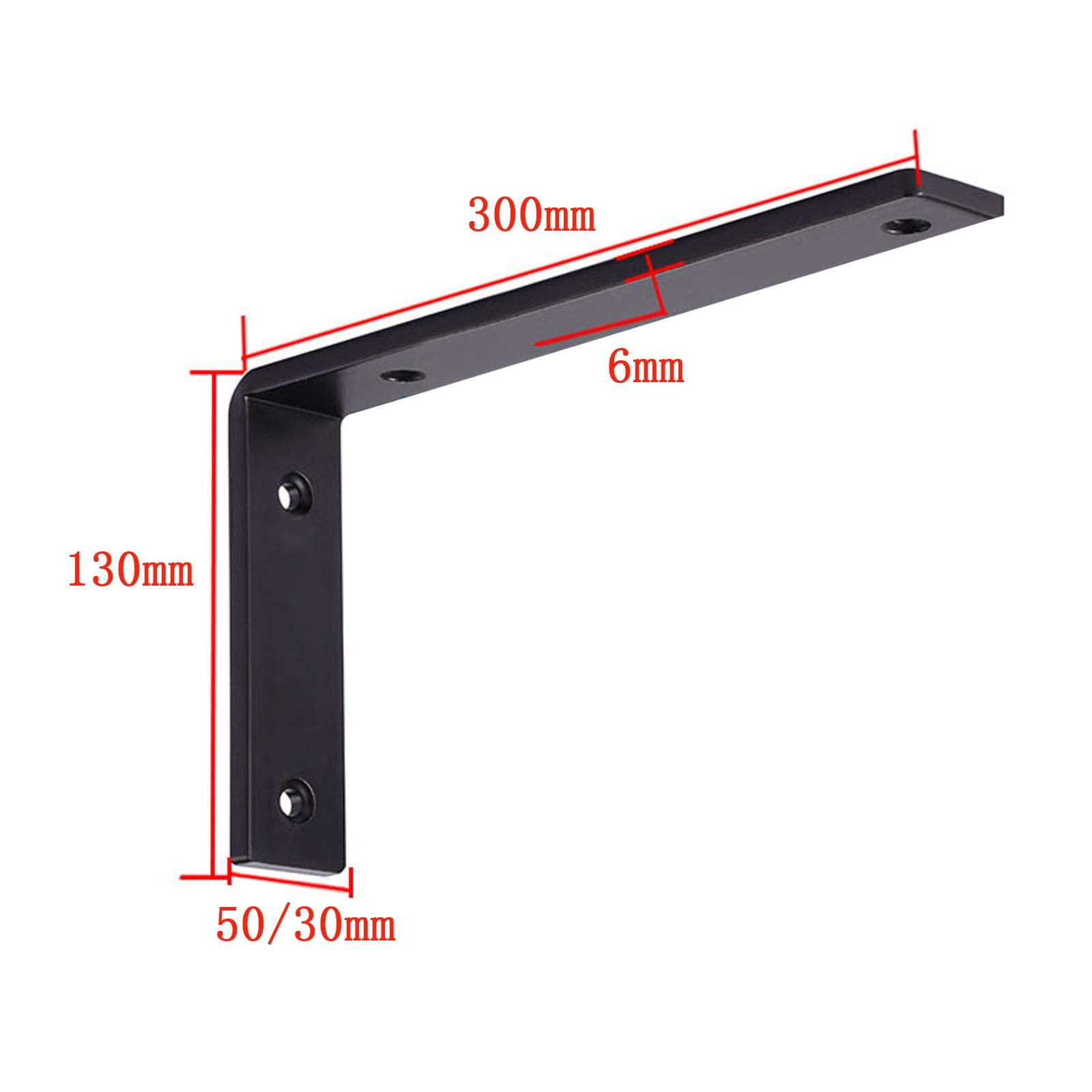 LIGUOYI Schwerlast-Konsole, 2 Stück Regalhalterung Schwarz, Metall Eisen, Rechtwinklig, 90 Grad Winkel, Robust, Ohne Brett, Küche, Bad, Wohnzimmer, Wandregalhalter, Tragkraft 200 Kg