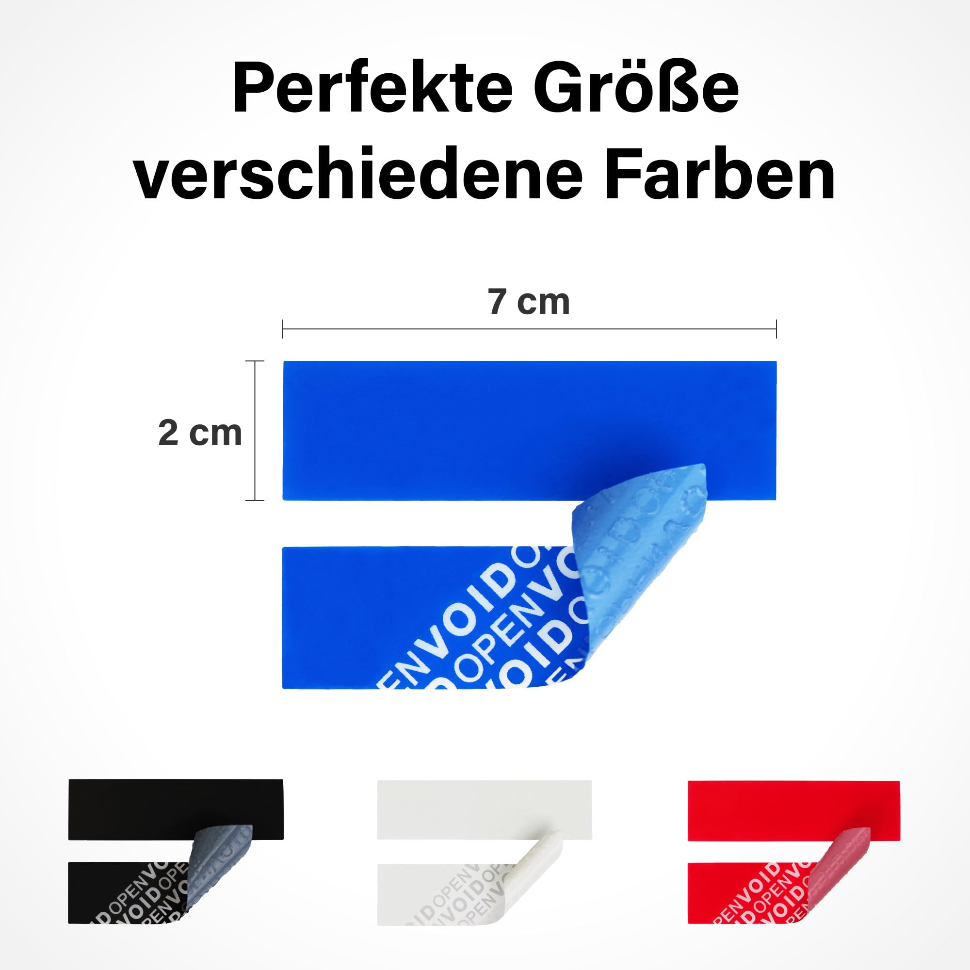 VOID OPEN Sicherheitsetiketten Auf Rolle – Rückstandsfreie Siegel 60x20 Mm Knochenform Rot (100 Stück)