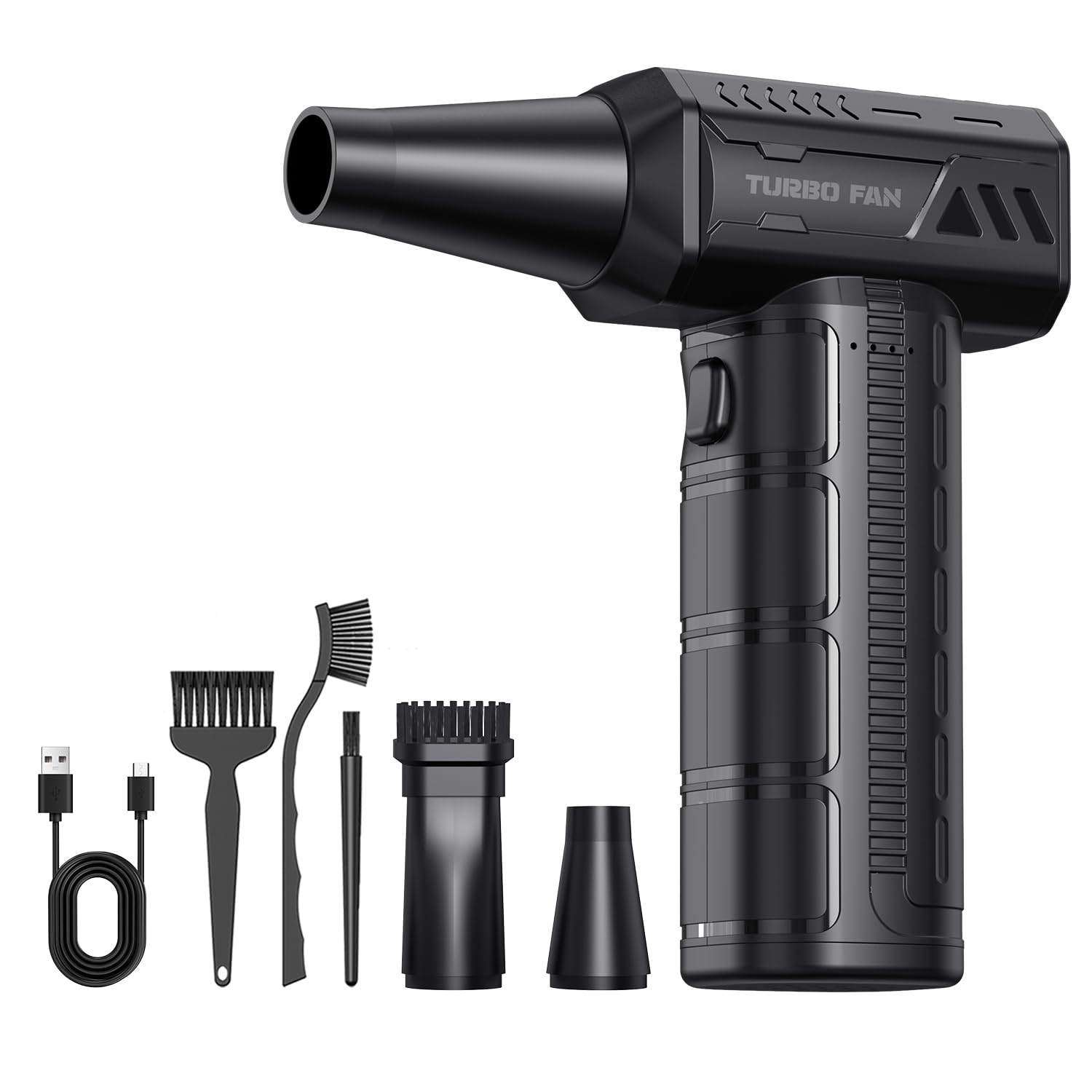 Compressed Air Duster,300000RPM Super Power Cordless Electric Air Duster,10000mAH Rechargeable Brushless Motor Blower,3-Gear Adjustable Turbo Fan Duster Blower for Computer,Car,Outdoor and House Black