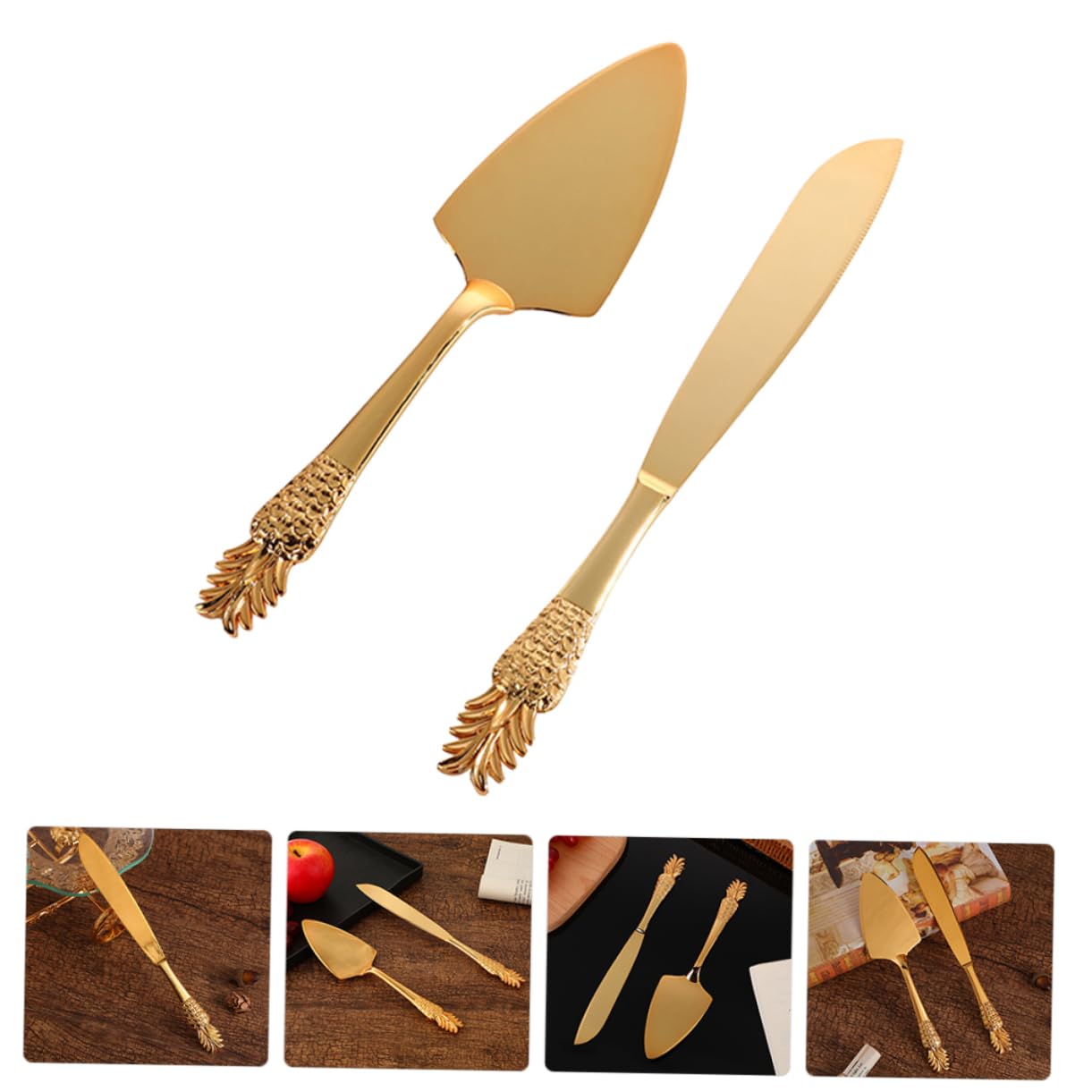 Cabilock 1 Juego Herramientas para Cortar Pasteles Espátula y Corta Pasteles Reutilizable para Bodas y Decoración de Tartas Utensilios de Cocina Profesional y Hogar Diseño Chic y