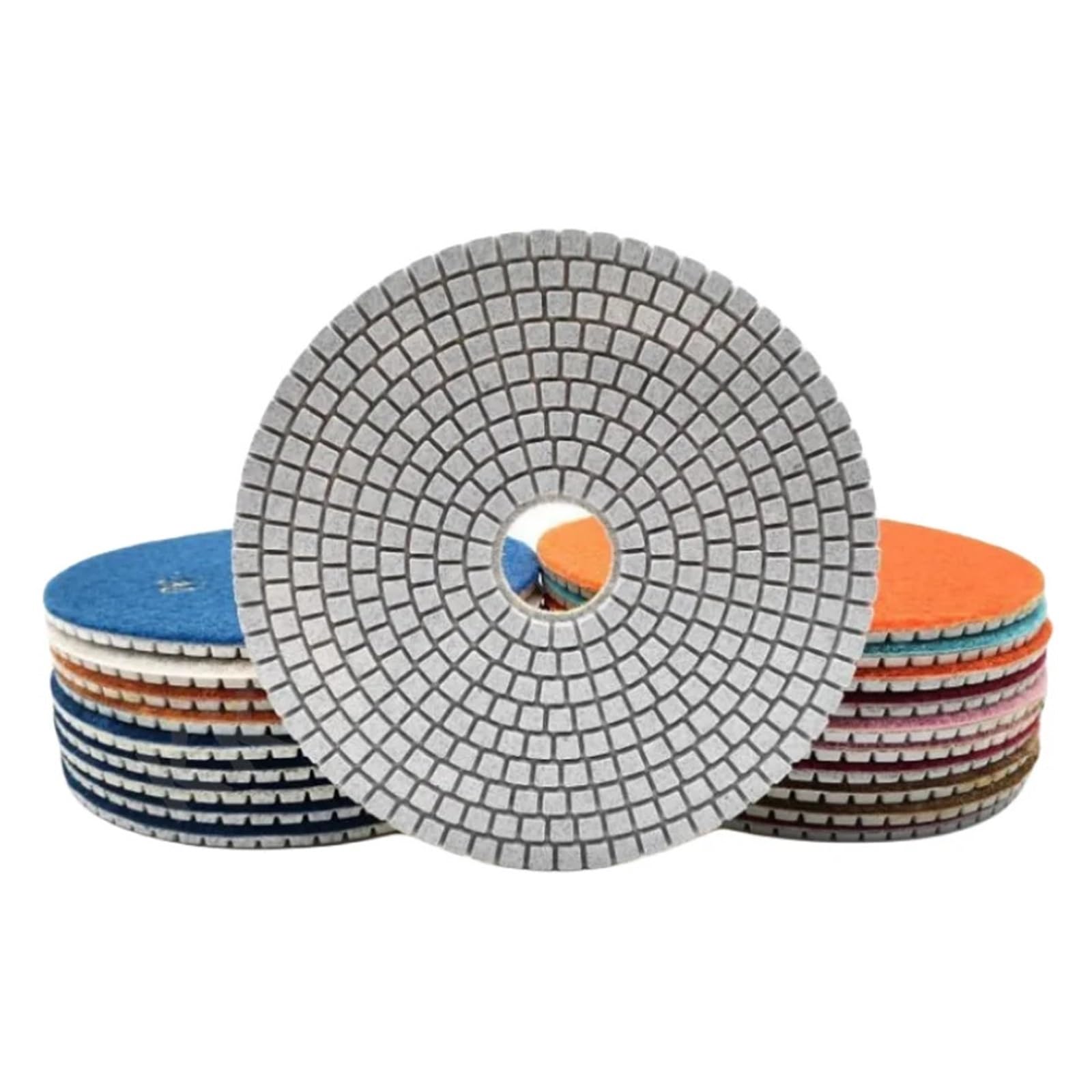 Almohadillas de pulido de diamante húmedo de 150 mm y 6 pulgadas, 11 unidades, para pulido de granito y mármol, herramientas abrasivas, discos de lijado y rectificado (11 unidades, 100 unidades de 6 p