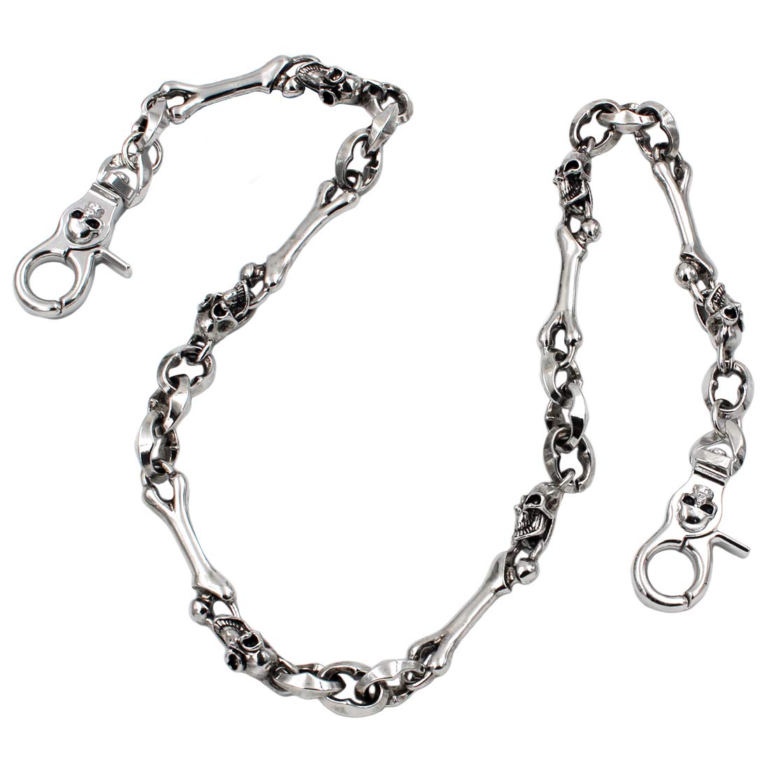 UNIQSUM Skull bone Wallet chain Biker Punk Trucker Key chain, Silver, One size