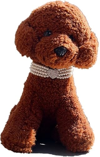 Miniatura 3 de Collar para mascotas con cuatro filas de perlas y lunares, collar de diamantes ajustable en forma de corazón para gatos y perros, joyería decorativa