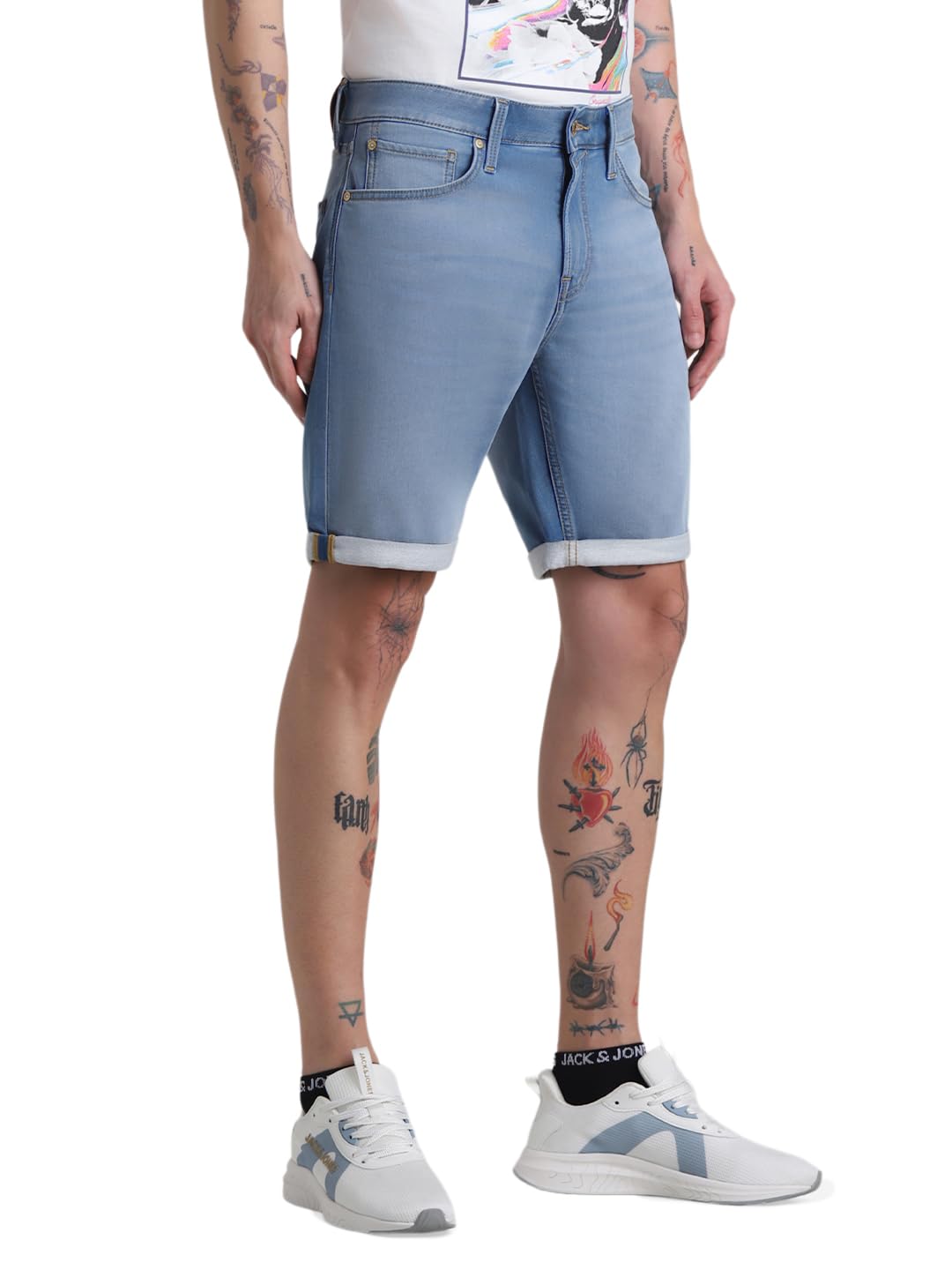 Men Low-Rise Denim Shorts