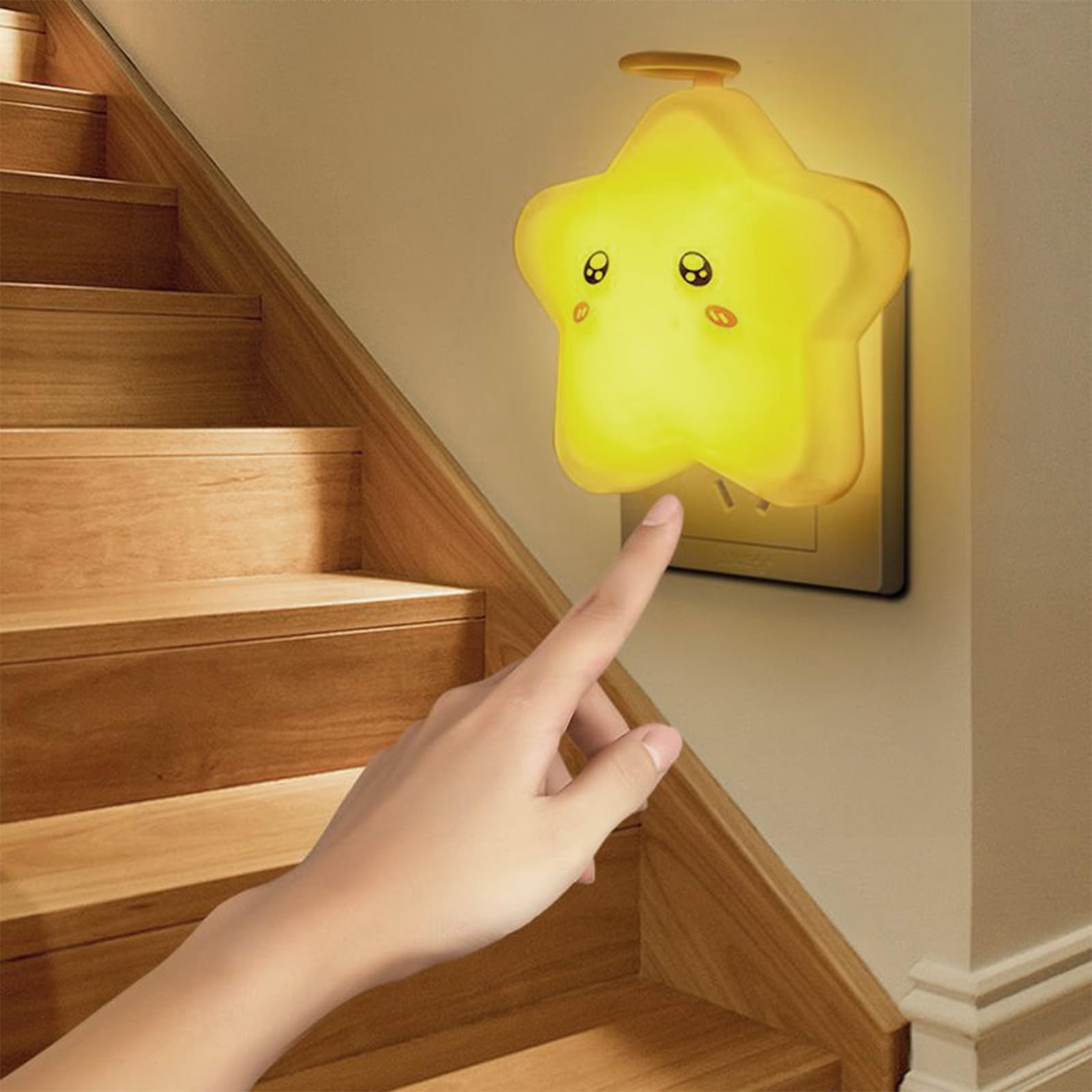 Luz de Noche de Estrellas para Niños Control Remoto Temporizador Lámparas de Pared Regulable Bonito Aplique de Pared Táctil Regalo para Dormitorio de Niñas Luces de Noche para Bebés