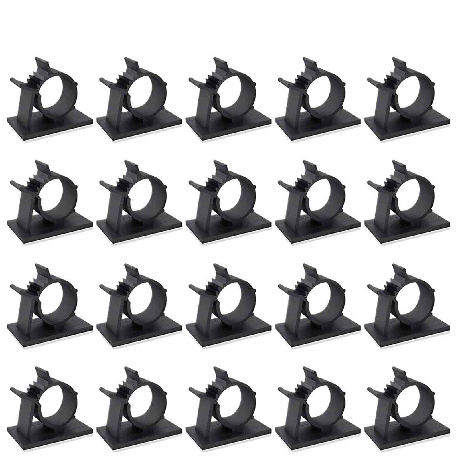 Zaciski kablowe 100 szt. Samoprzylepna opaska do kabli uchwyt z klipsem organizator domowego biura(Black)