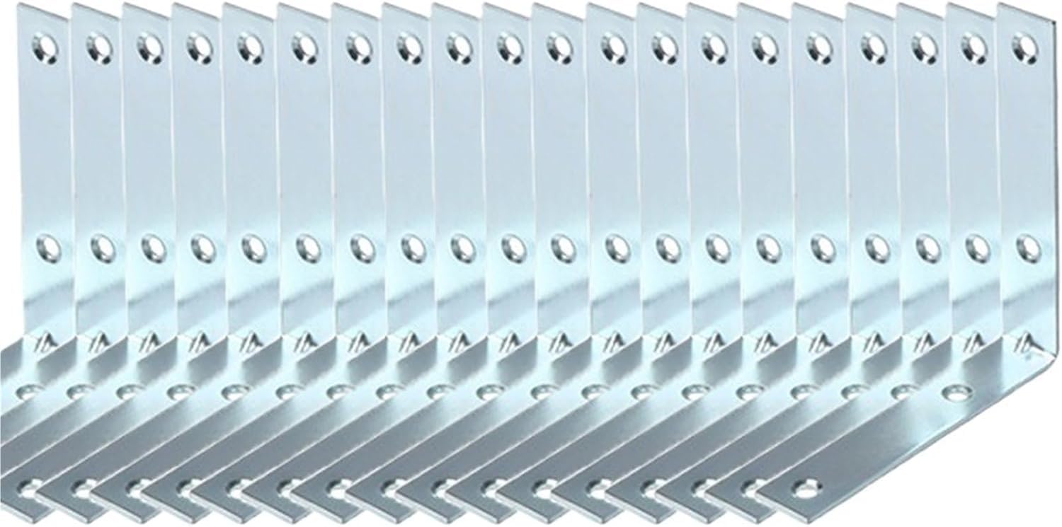 L Brackets 90 Degree Furniture Wood Shelf Door Cabinet Fastener Universal Stainless Steel Brace Joint Hardware(20pcs-50mm)