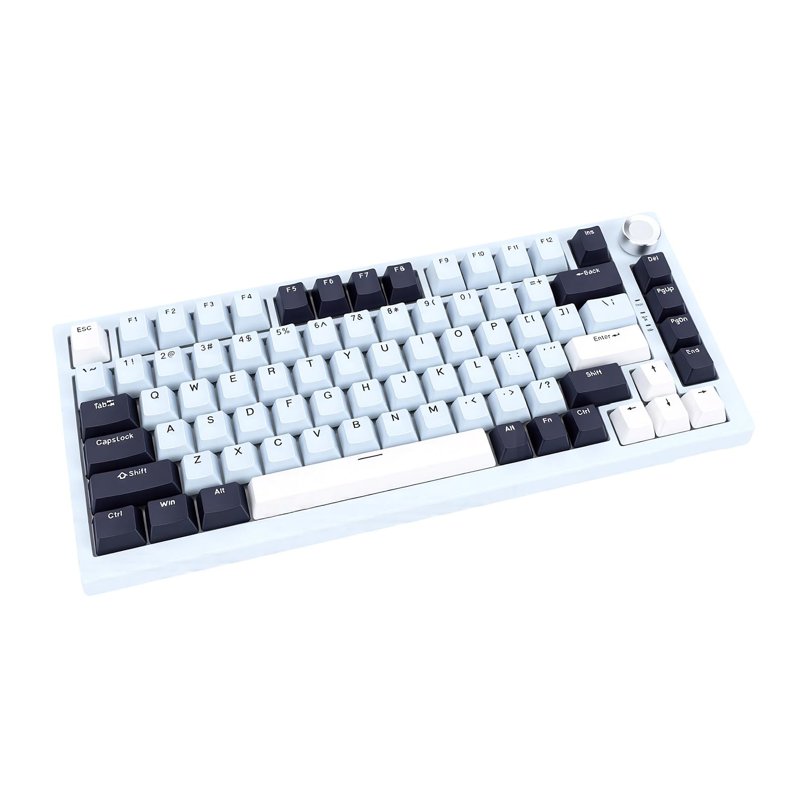Bewinner Tastiera Meccanica Wireless a 81 Tasti, Tastiera Retroilluminata RGB con Interruttore Blu POM Layout 75% con Connessione Cablata Bluetooth 2.4G per PC Portatile da Gioco (Blu Islanda)