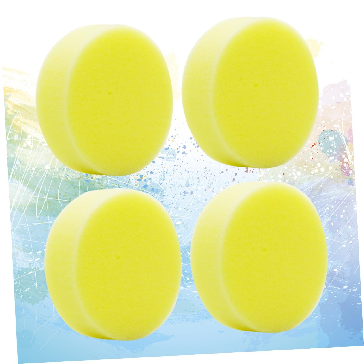 VALICLUD Lot de 4 Éponges de Nettoyage Jaune en Éponge pour Voiture et Chaussures Cirer Efficaces pour Éliminer les Taches
