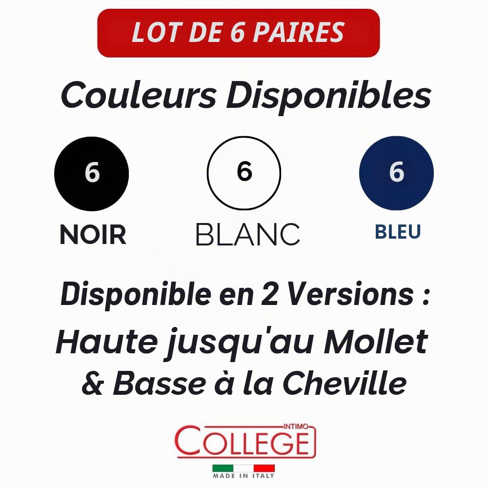 Lot de 6 paires de chaussettes pour femme sans élastique en pur coton fil d'écosse élastique 35-40
