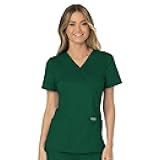 Scrubs Top for Women Mock Wrap with 3 Pockets, Soft, 2-Way Stretch & Durable Fabric - WW610