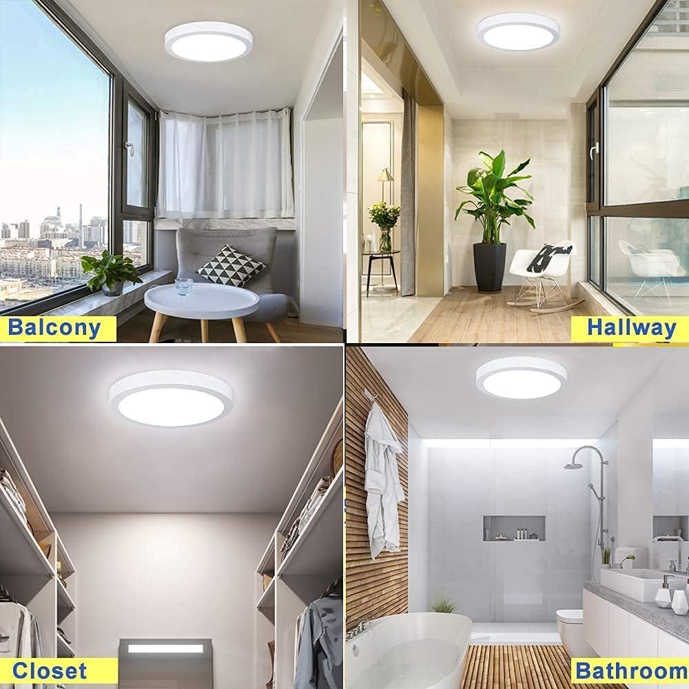 One-Day Sale: Up to 60% Off DLLT Modern LED Flush Mount Panel Ceiling Light, 1400LM 18W Round Surface Mounted Ceiling Lights 5000K Wall Light Fixture for Closet, Kitchen, Hallway, Bathroom 5 Packs Lighting Daylight White