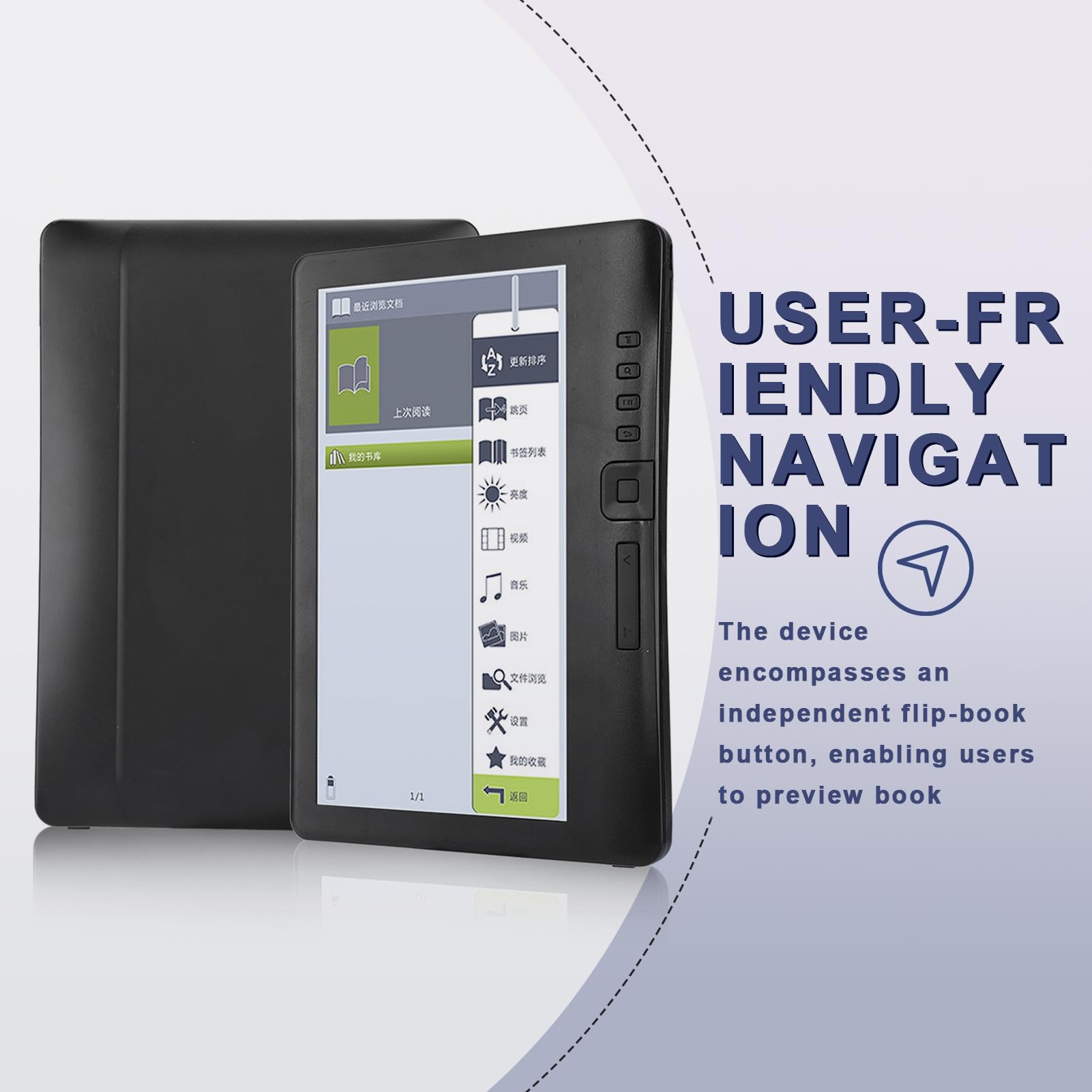Liseuse Numérique 7 Pouces écran LCD - 8 Go, Supporte EPUB/PDF, Musique, Vidéo, Batterie 2100 MAh, Extensible Par Carte