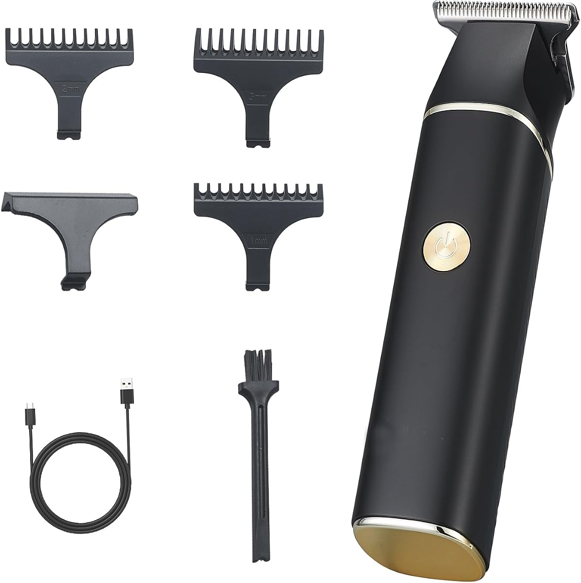Hair Clippers for Men Cordless Rechargeable Zero Gapped T Blade | Hair Trimmer for Men, Professional Hair Clippers Cutting Mustache Facial, LCD Display, Gifts for Men, Black