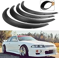 Vista 3 de Negro 4pcs 31.496 in 35.039 in Universal Exterior Fender Flares Flexible Car Body Kit Arcos de Rueda