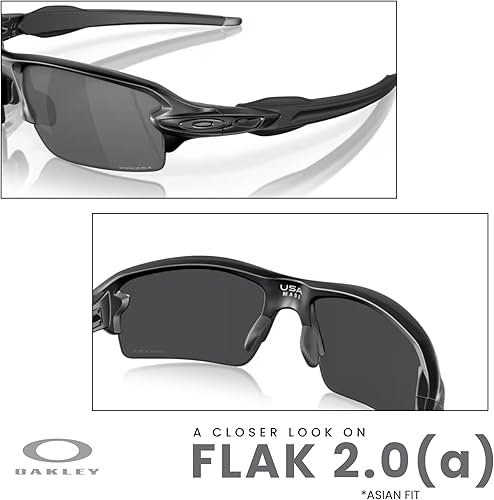 Miniatura 6 de Oakley Flak 2.0 Asian Fit OO9271 - Lentes de sol rectangulares de puente bajo para hombre, correa + kit de cuidado de diseñador iWear