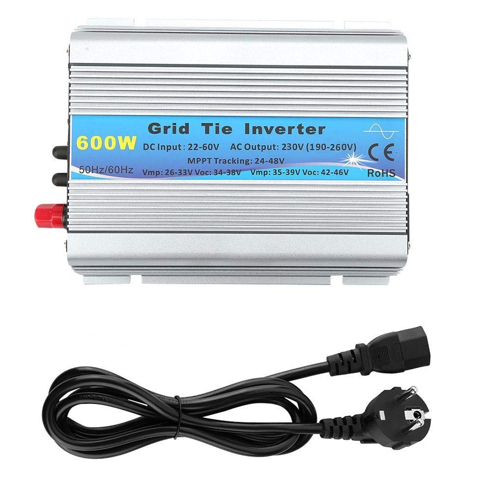 Y&H 600W Onduleur réseau DC30-55V à AC220V Micro onduleur relié au réseau pour 30V/36V Panneaux solaires/Batterie 36V