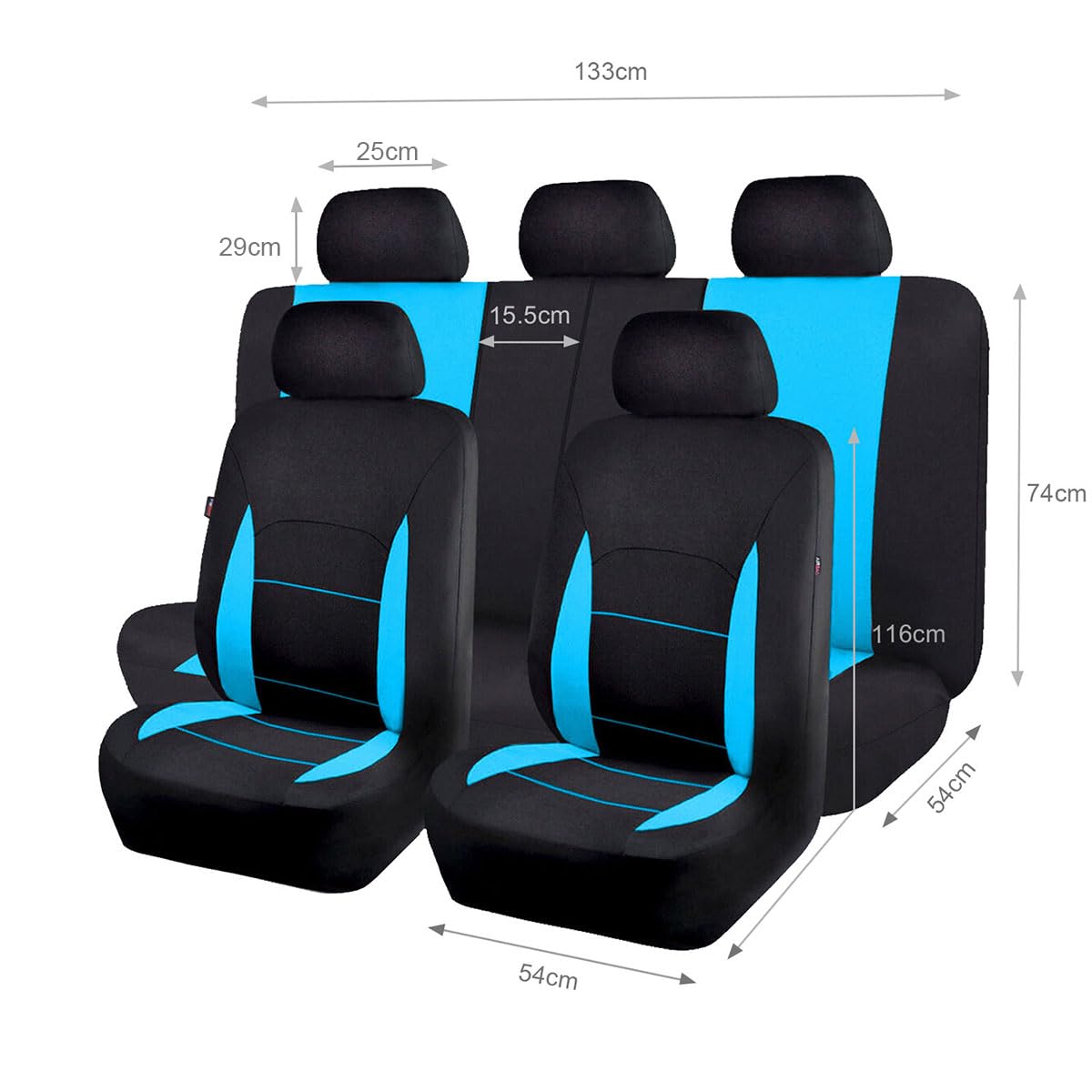 Flying Banner Set Completo di coprisedili universali in Poliestere con airbag compatibili (Blu Menta)