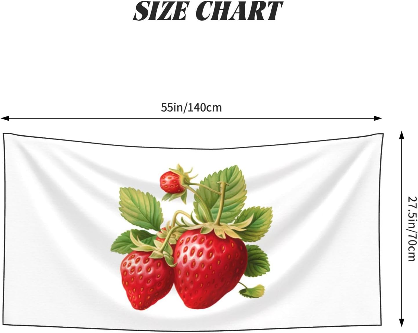 Strawberry Clipart Print Beach Towel Travel Pool Vacation Outdoor Sunbathing Camping Lightweight Blanket image 2