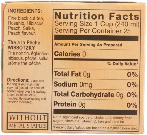 Wissotzky Peach Tea, 1.76-Ounce Boxes (Pack Of 6) #TOP5