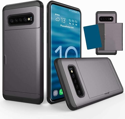Miniatura 8 de Funda para Samsung Galaxy S10 Plus, ultrafina, a prueba de golpes, parte trasera dura, de silicona de doble capa, funda protectora para tarjetas de