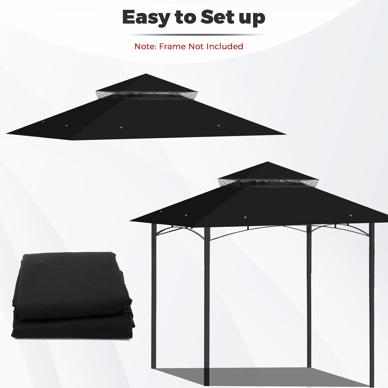 Gazebo Replacement Canopy Top for Target Madaga Gazebo Model L-GZ136PST (Black)