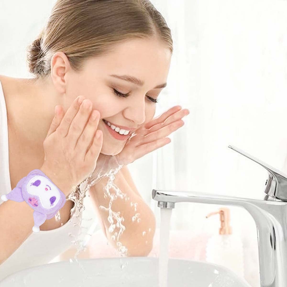 Kawaii Spa fascia per lavare il viso, graziosa fascia nera per trucco, lavaggio, festa, fascia morbida per donne e ragazze