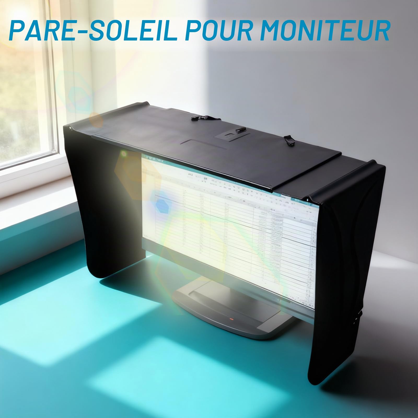 Pare-Soleil pour écran, Capot de Moniteur réglable et Pliable, 41 à 71 cm | pare-soleil réglable pour ordinateur portable, tente pour écran de 17 à 27 pouces, cadre extérieur, protection contre la
