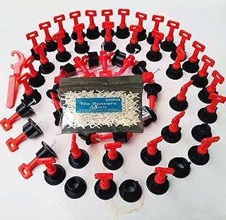 50 pz Livellatrice perPiastrelle Riutilizzabile PiastrelleSet di Livellamento Con Chiave Speciale Ago acciaio Sostituibile+500pz Croci,Ceramica Pavimento Sistema Distanziatore,Cunei Livello Piastrella