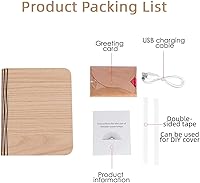 Vista 30 de XIUDI 8 Colors Small Folding Book Lamp,Wooden Book Lights,Upgraded Version Portable Desk Light,Novelty LED Paper Lantern with USB Rechargeable Night