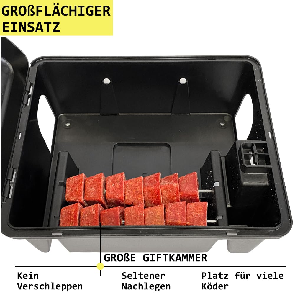 8x Scatola per esche Trappola per topi Bait Station Rat Sicuro per i Bambini Animaletti Interno Esterno Petigi
