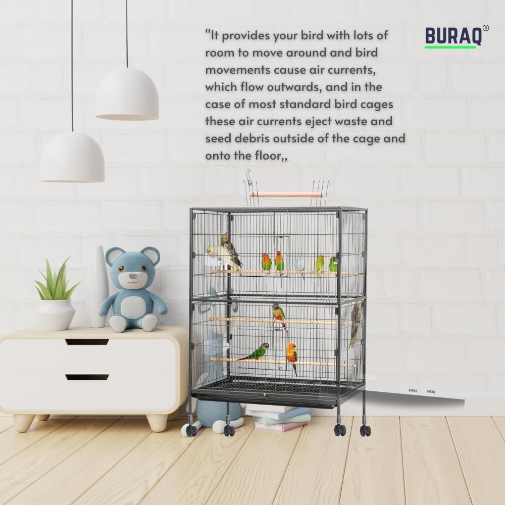 Buraq Pets 38 Inch Extedanble Large Bird Cage | Heavy Duty 4