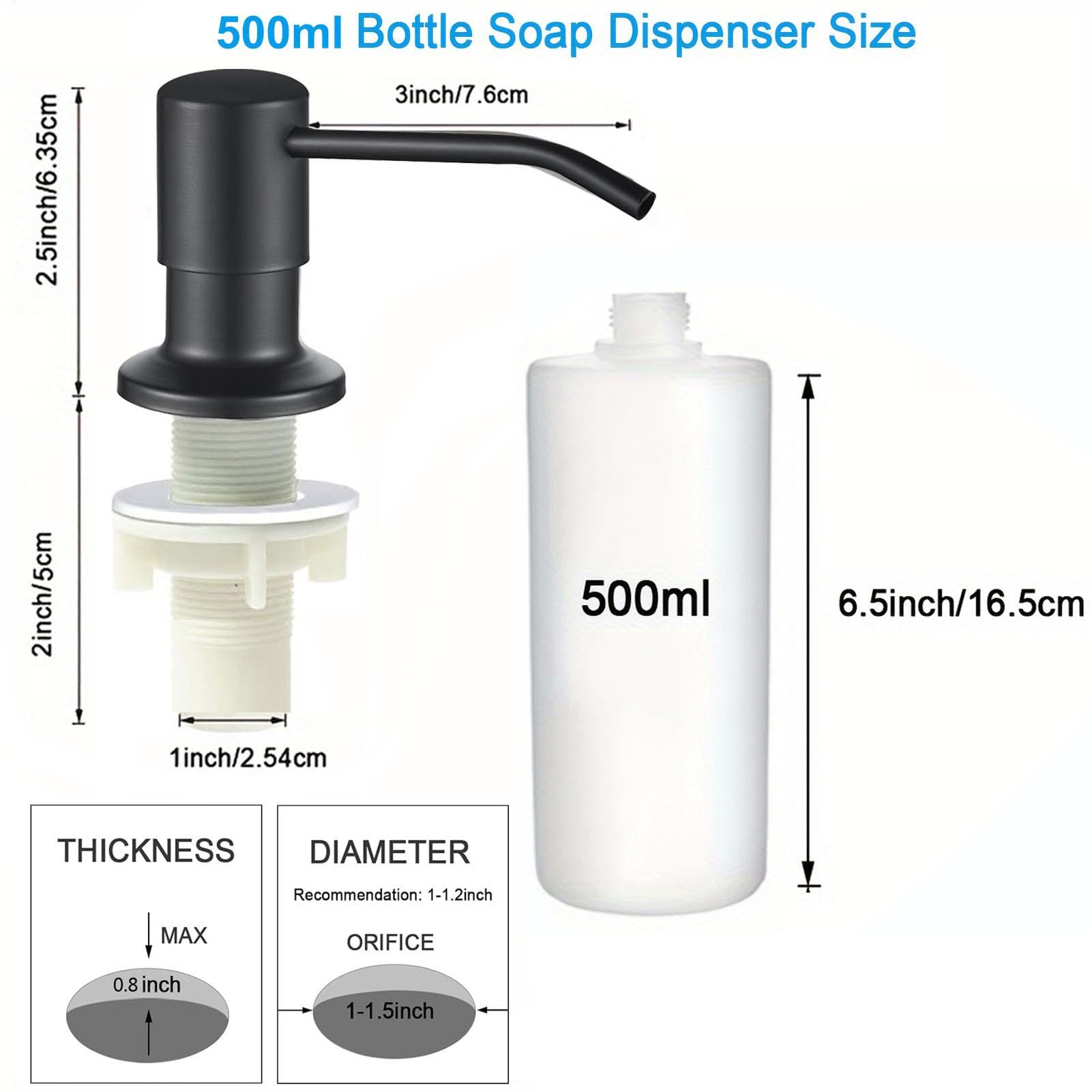 Dozownik myd?a do zlewu kuchennego, dozownik myd?a w p?ynie, butelka 350ml/500ml, obrotowy 360°, pojemnik ?rodek do mycia naczy?, narz?dzie domowe do codziennego mycia naczy? i u?ytku w spi?arni