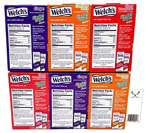 Welch\'s Singles To Go Drink Mix Bundle With Gummy Bears Recipe Card from Carefree Caribou. Includes Two (2) Boxes of Six (6) Sticks of Each Delish Flavor. Cherry Pomegranate, Grape & Strawberry Peach! - Thumbnail 3