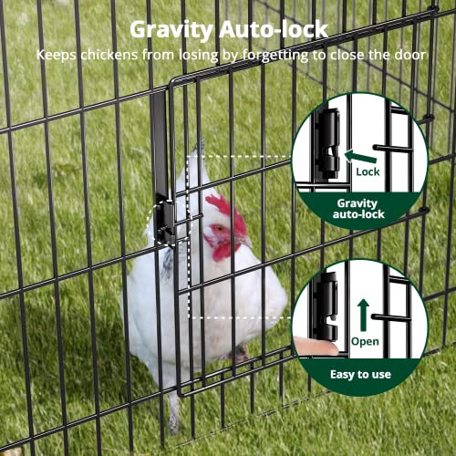 Pawgiant Chicken Coop 86"×40" Chicken Run Pen For Yard With Cover Outdoor Metal Portable Chicken Tractor Cage Enclosure Crate Outside For Small Animals Duck Rabbit Hen #TOP1