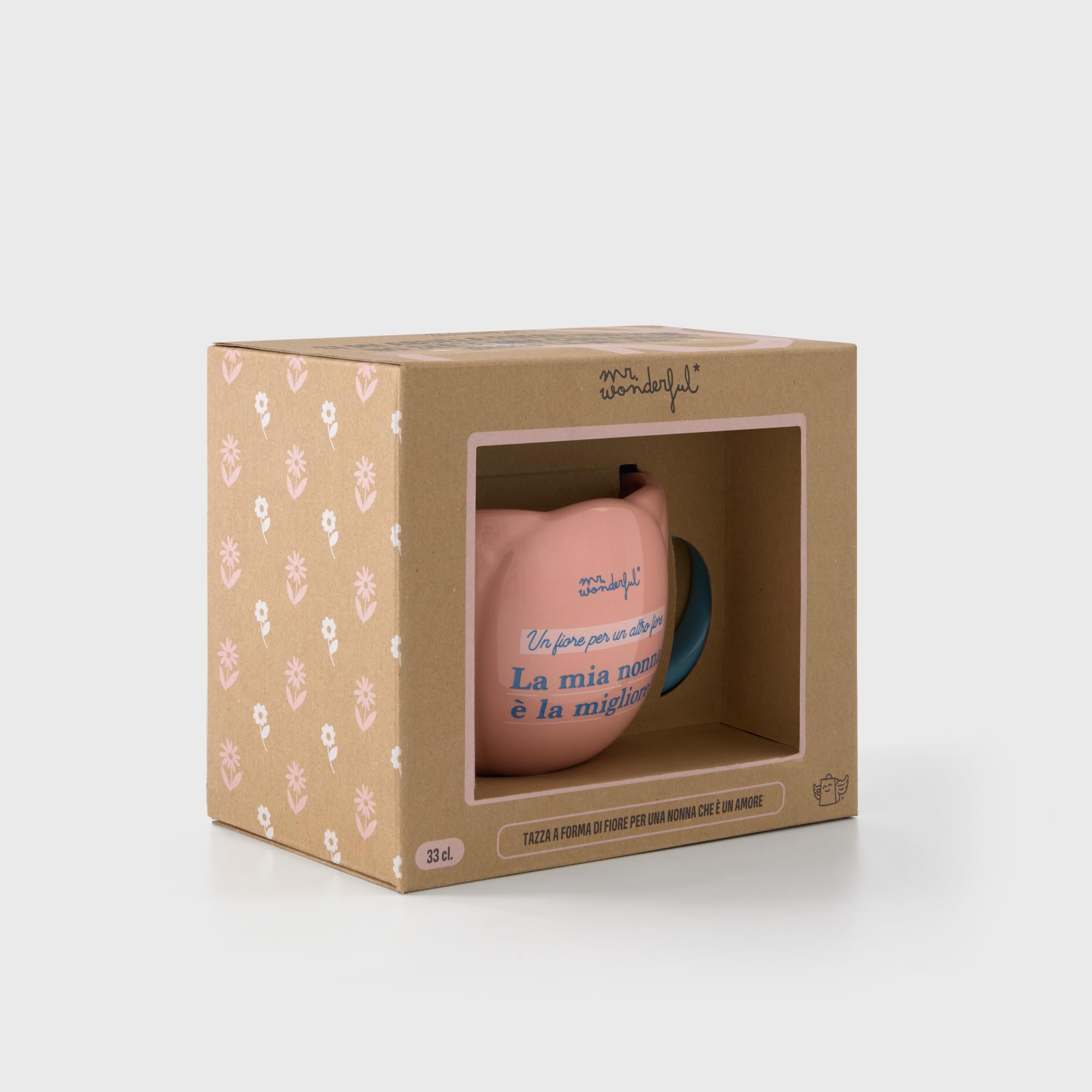 Tazza Mr. Wonderful A Forma Di Rosa: 'Un Fiore Per Un Altro Fiore, Mia Nonna è La Migliore!' - 330 Ml
