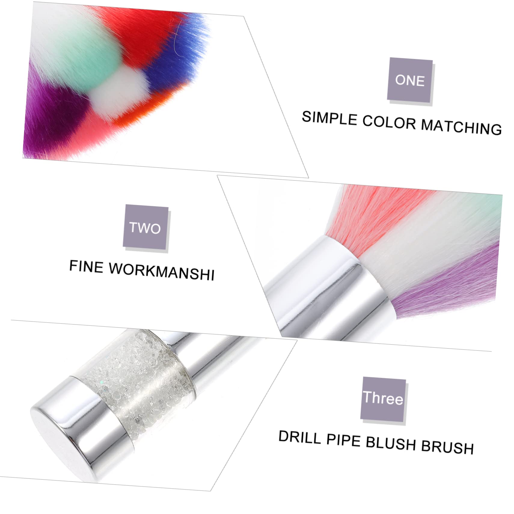 FRCOLOR 3 Cepillos Para Quitar El Polvo De Las Uñas Cepillo Para Limpiar El Polvo De Las Uñas Cepillo Para Limpiar El Esmalte De Gel Cepillo Para Manicura Mango Cómodo.