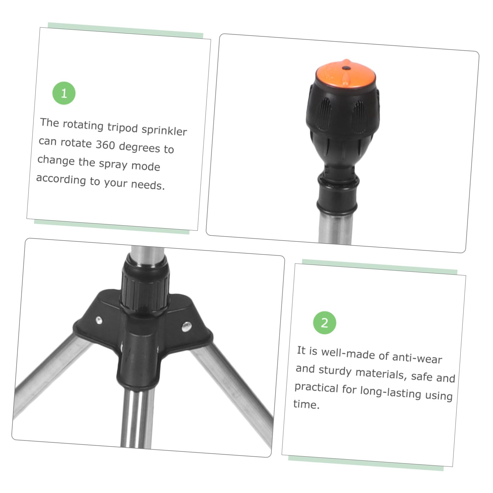 Arroseur de Jardin Pratique sur Trépied Télescopique Arrosage Automatique Rotatif pour Pelouse et Agriculture